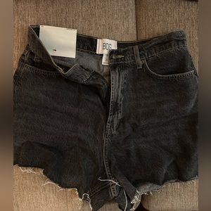 BDG black denim shorts